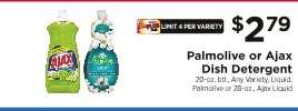 Palmolive or Ajax Dish Detergent