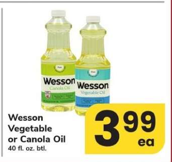 Wesson Vegetable or Canola Oil