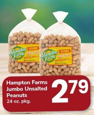 Hampton Farms Jumbo Unsalted Peanuts