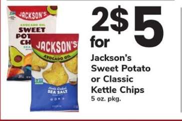 Jackson's Sweet Potato or Classic Kettle Chips