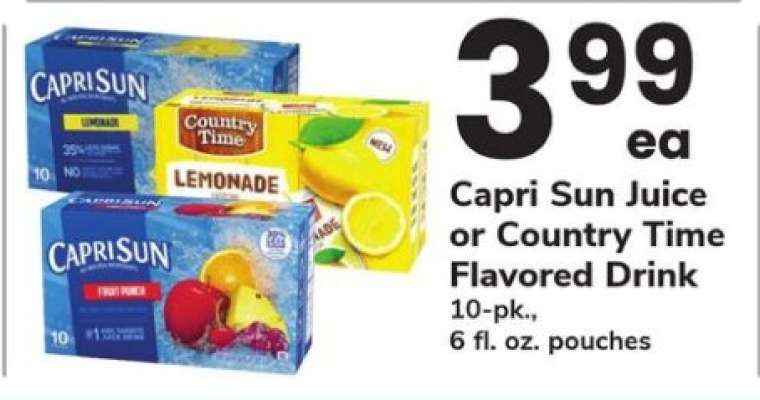 Capri Sun Juice or Country Time Flavored Drink