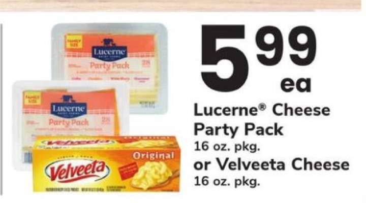 Lucerne Cheese Party Pack or Velveeta Cheese