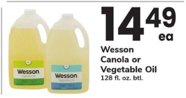 Wesson Canola or Vegetable Oil
