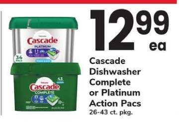 Cascade Dishwasher Complete or Platinum Action Pacs