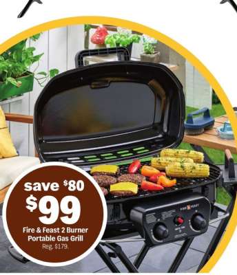 Fire & Feast 2 Burner Portable Gas Grill
