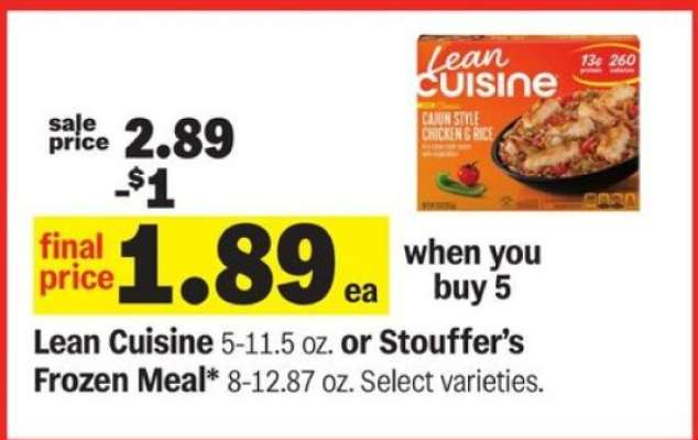 Lean Cuisine or Stouffer’s Frozen Meal