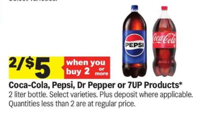 Coca-Cola, Pepsi, Dr Pepper or 7UP Products*