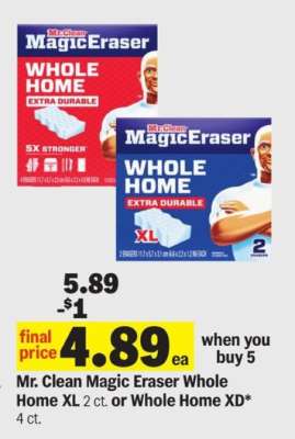 Mr. Clean Magic Eraser Whole Home XL 2 ct. or Whole Home XD* 4 ct.