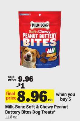 Milk-Bone Soft & Chewy Peanut Buttery Bites Dog Treats