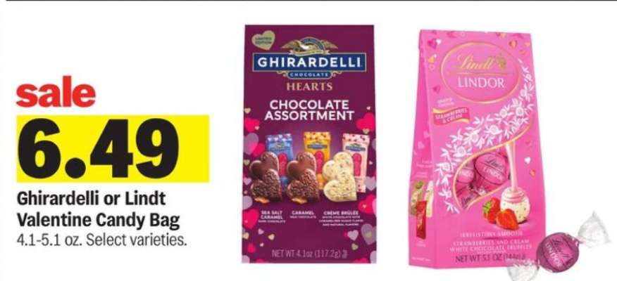 Ghirardelli or Lindt Valentine Candy Bag