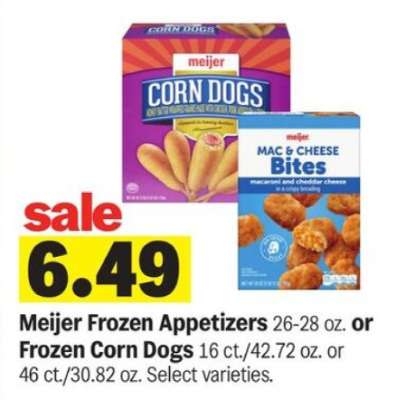 Meijer Frozen Appetizers or Frozen Corn Dogs