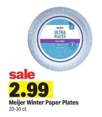 Meijer Winter Paper Plates