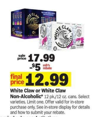 White Claw or White Claw Non-Alcoholic