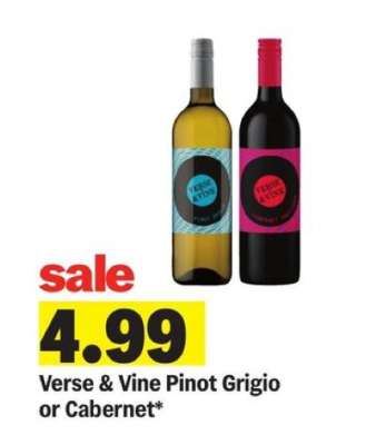 Verse & Vine Pinot Grigio or Cabernet