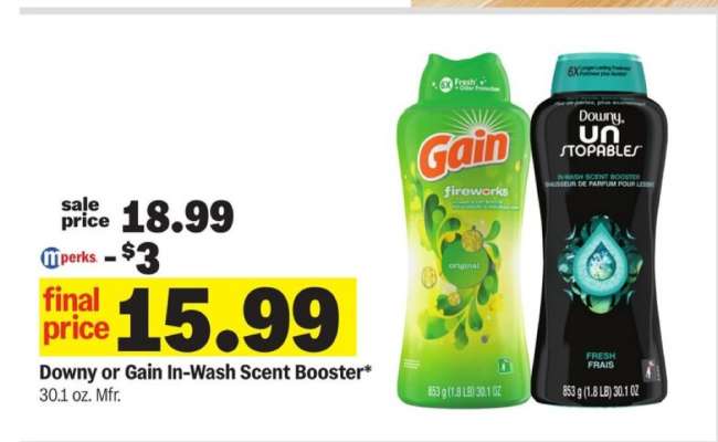 Downy or Gain In-Wash Scent Booster