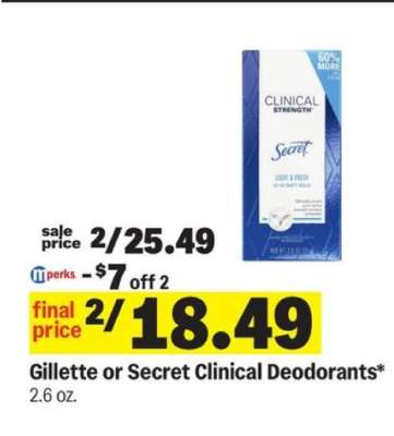 Gillette or Secret Clinical Deodorants