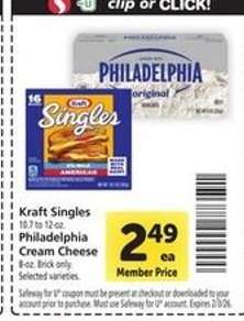 Kraft Singles & Philadelphia Cream Cheese
