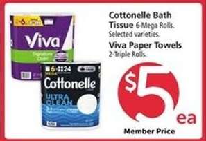Cottonelle Bath Tissue & Viva Paper Towels