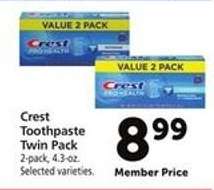 Crest Toothpaste Twin Pack