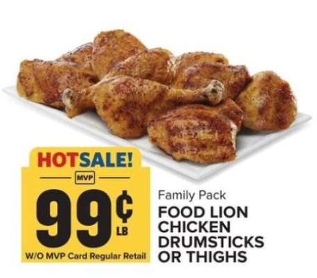 Food Lion Chicken Drumsticks or Thighs