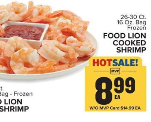FOOD LION COOKED SHRIMP