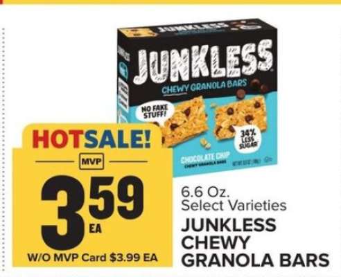 JUNKLESS Chewy Granola Bars