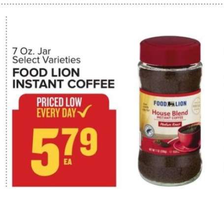 FOOD LION INSTANT COFFEE