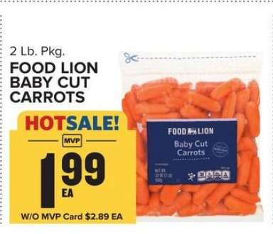 FOOD LION BABY CUT CARROTS