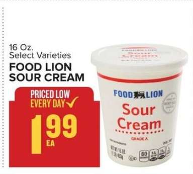 Food Lion Sour Cream