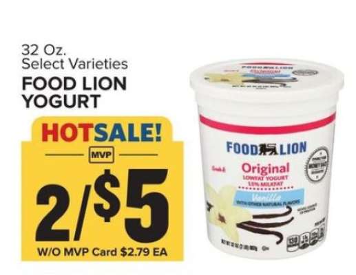 FOOD LION YOGURT