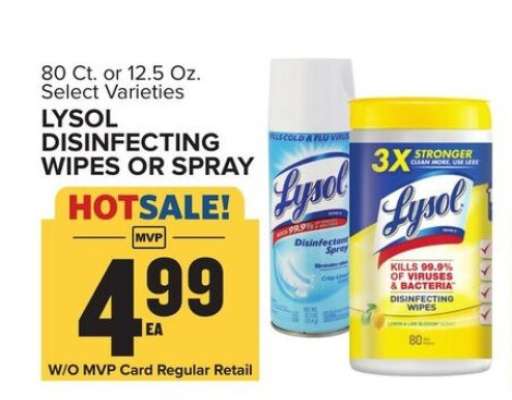 Lysol Disinfecting Wipes or Spray