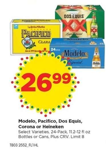 Modelo, Pacifico, Dos Equis, Corona or Heineken