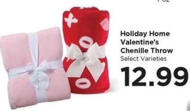 Holiday Home Valentine's Chenille Throw