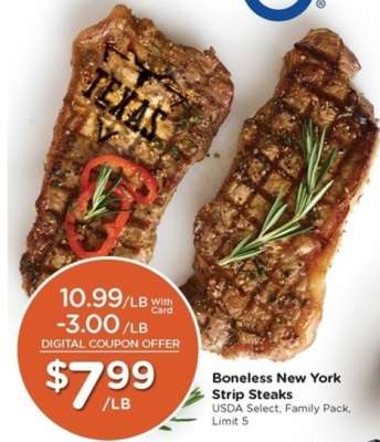 Boneless New York Strip Steaks