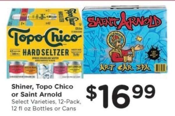 Shiner, Topo Chico or Saint Arnold
