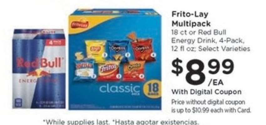 Frito-Lay Multipack or Red Bull Energy Drink