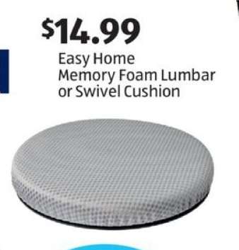 Easy Home Memory Foam Lumbar or Swivel Cushion