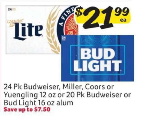 Budweiser, Miller, Coors, Yuengling, Bud Light