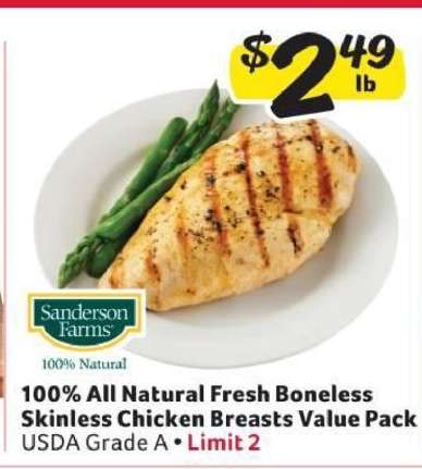 Sanderson Farms 100% All Natural Fresh Boneless Skinless Chicken Breasts Value Pack