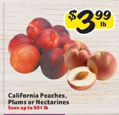 California Peaches, Plums or Nectarines