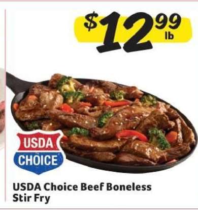 USDA Choice Beef Boneless Stir Fry