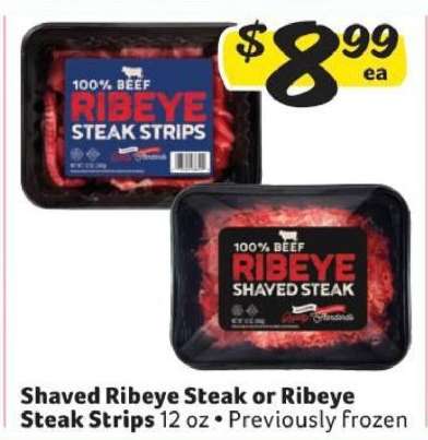 Shaved Ribeye Steak or Ribeye Steak Strips