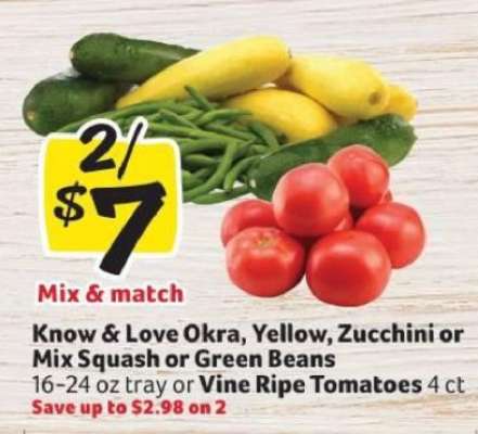 Know & Love Okra, Yellow, Zucchini or Mix Squash or Green Beans