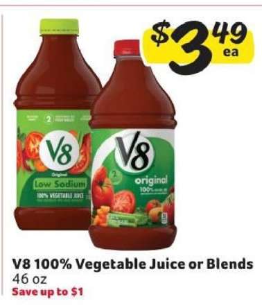 V8 100% Vegetable Juice or Blends