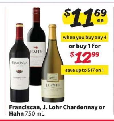 Franciscan, J. Lohr Chardonnay or Hahn