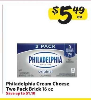 Philadelphia Cream Cheese Two Pack Brick