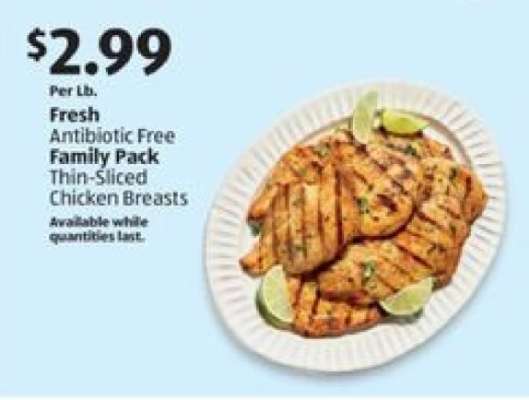 Fresh Antibiotic Free Family Pack Thin-Sliced Chicken Breasts