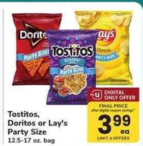 Tostitos, Doritos or Lay’s Party Size