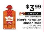 King's Hawaiian Dinner Rolls