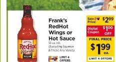 Frank's RedHot Wings or Hot Sauce